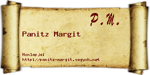 Panitz Margit névjegykártya